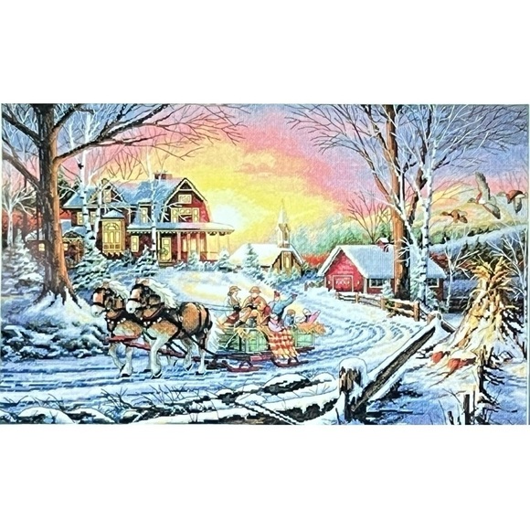 Dimensions Pleasures of Winter Counted Cross Stitch Kit Victorian Snow Horse New - Picture 1 of 4